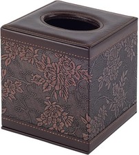 Tissue Box Cover Square,Modern Leather Tissue Box Holder for Napkin Facial Paper
