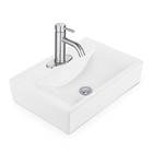 Aquaterior Rectangle Bathroom Ceramic Vessel Sink Kit Single-hole Faucet Drain
