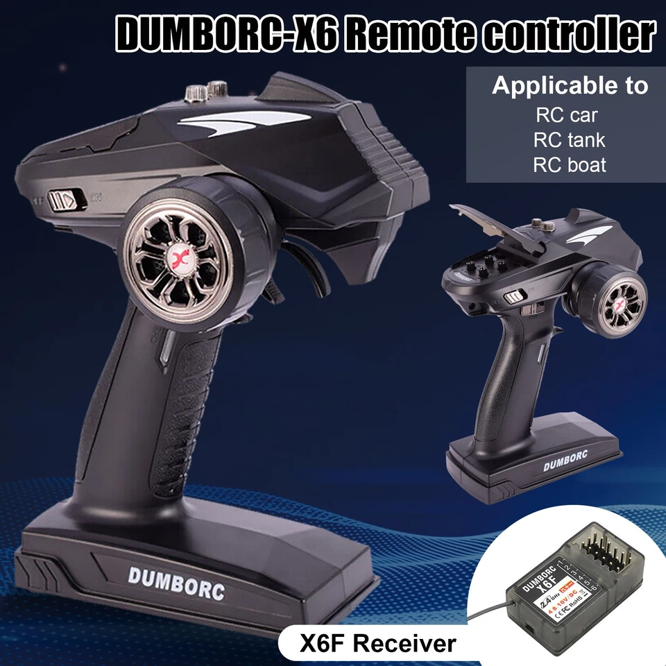 6CH 2.4G Transmitter RC Controller X6F Receiver for RC Car Upgrade Accessories - Image 2 of 4