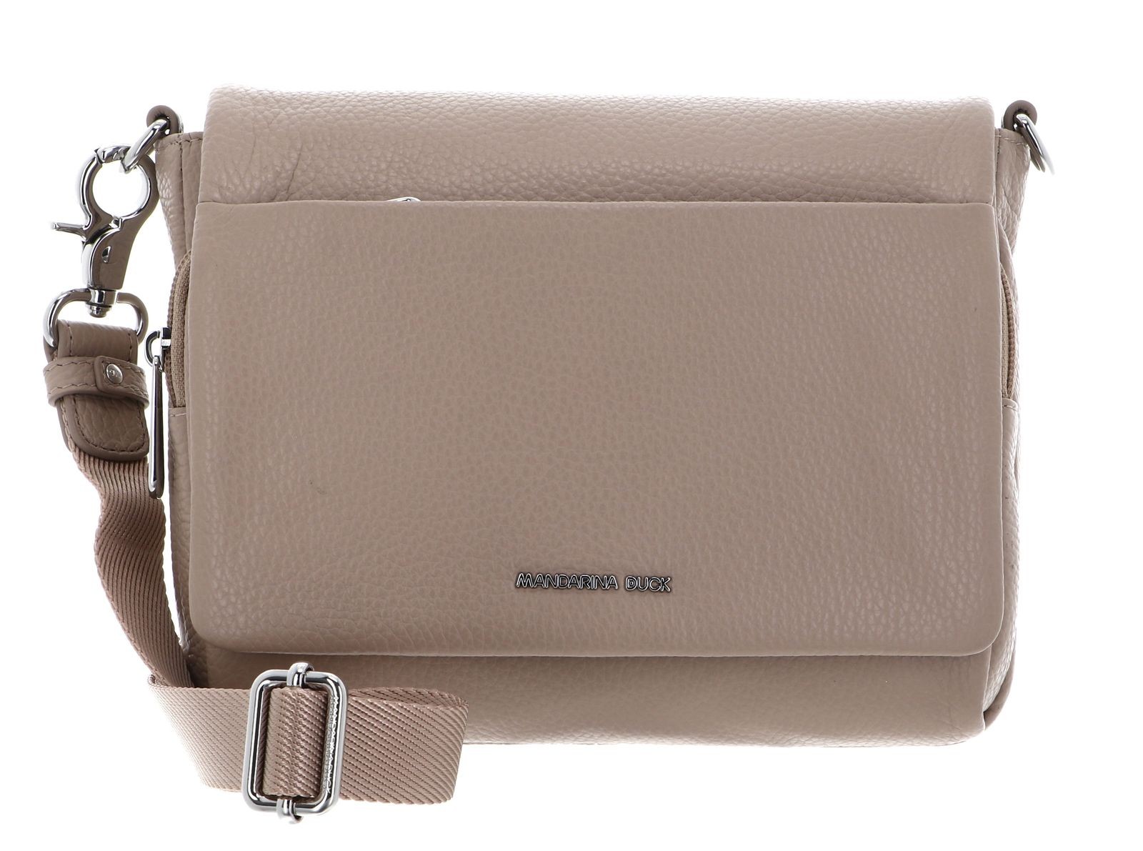 MANDARINA DUCK Mellow Leather Crossover Bag Warm Taupe