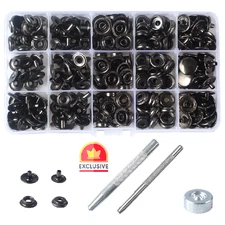 15mm Metal Snap Fasteners Kit for Leather Crafts, Sewing & Repair