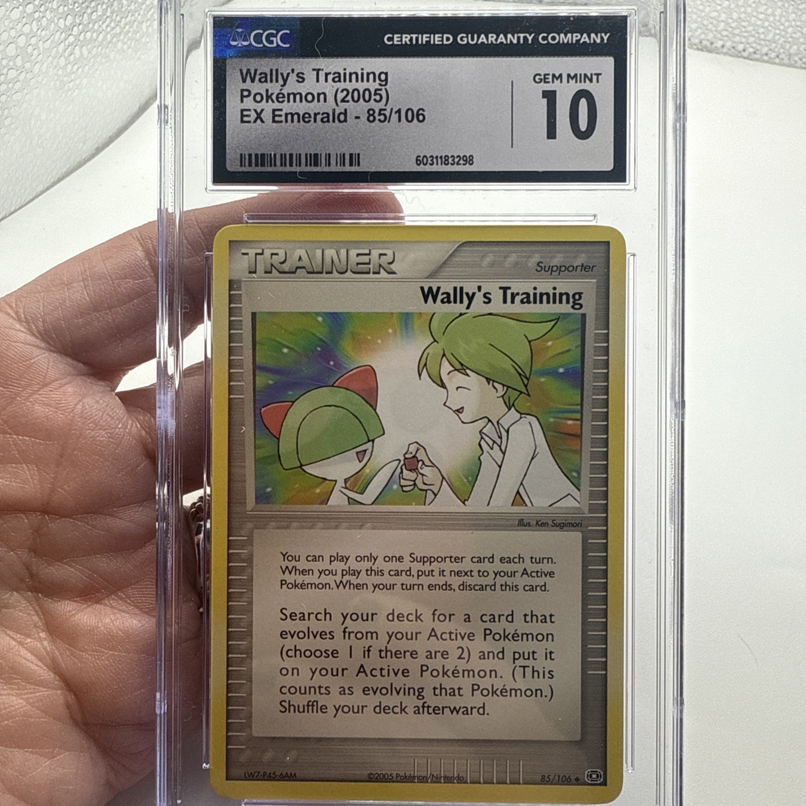 (POP 12) 2005 Pokemon Wally’s Training 85/106 CGC 10 Gem Mint Ex Emerald