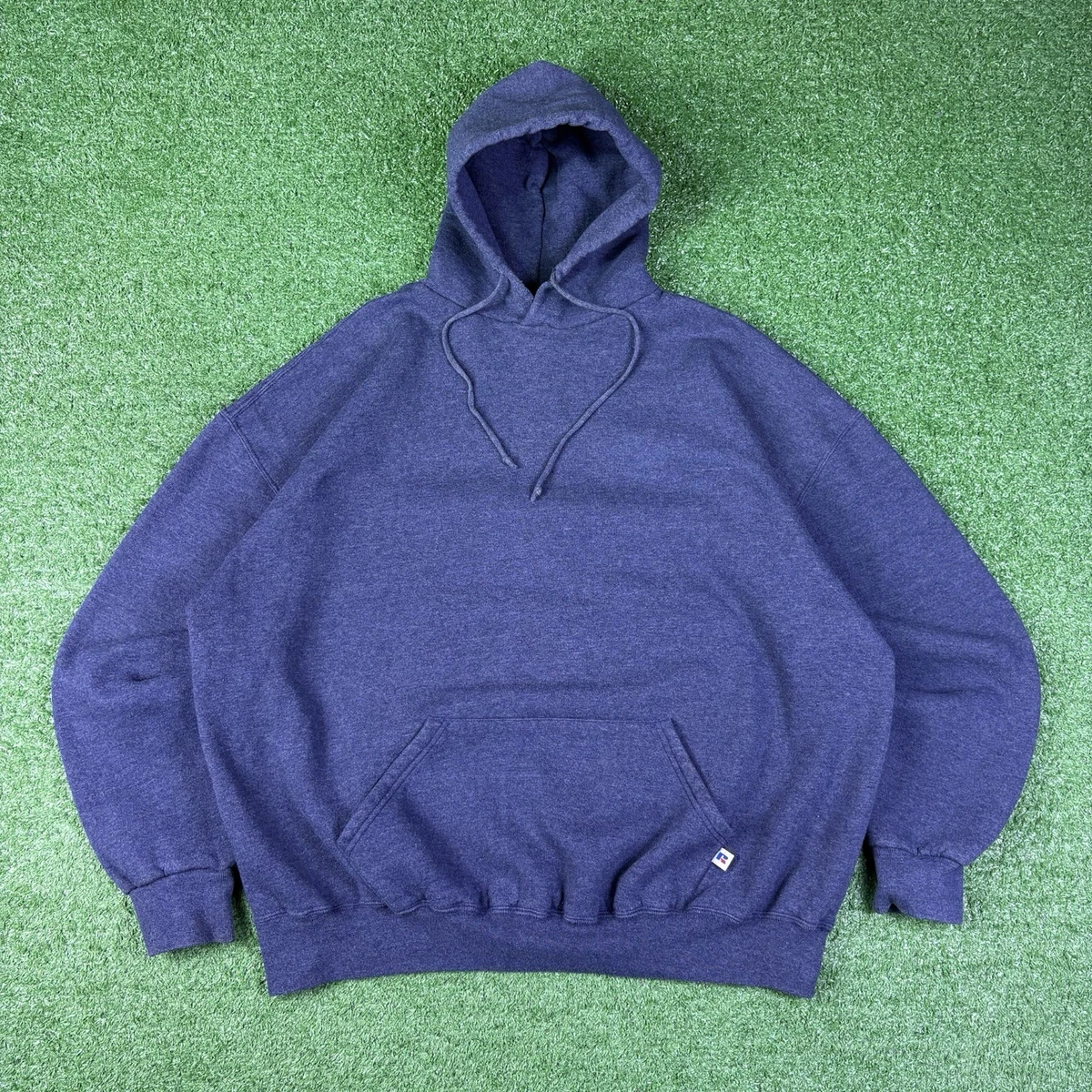 Russell Men's Authentic Hooded Sweatshirt - French Navy, Size XL, Premium Cotton Blend - View #10