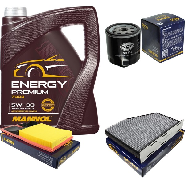 Inspektionspaket 5L Mannol Energy 5W-30 FüR VW Golf V 1.4 16V Seat Leon Altea-image