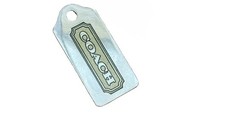 Coach Vintage Hangtag Keychain Bag Charm Silver with Gold