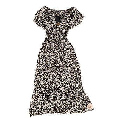Love Sunshine Leopard Print Bardot Maxi Dress Strapless Summer Debenhams Size S