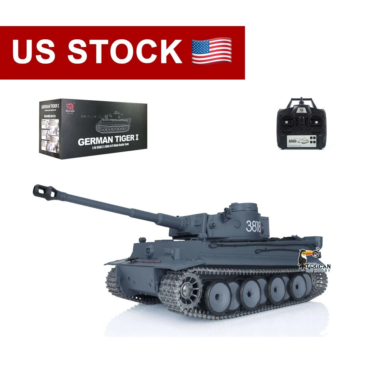 Heng Long 3818 1/16 Scale German Tiger I RC Tank 7.0 RTR Metal