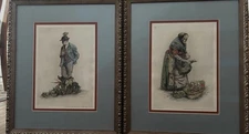 Set of 2 Matching European Etchings, 22” X 18”, Signed, Framed  and Matted