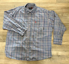 Ariat FR Work Shirt Mens 3XL Flame Resistant CAT 2 Gray Plaid Button Up Western