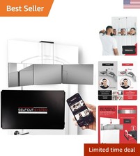 Travel-Friendly 3-Way Barber Mirror with Free Educational App for DIY Grooming