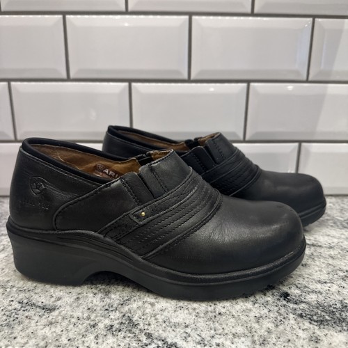 Ariat Women’s Shoes Steel Toe Clogs Safety Work Black Leather Size 8 B Composite - Picture 1 of 15