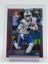 JAMES COOK 2025 TOPPS CHROME FOOTBALL LEATHER REFRACTOR #35 BUFFALO BILLS Q3813