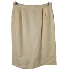 Vintage Russ 80s Pencil Skirt Womens Size Medium Yellow Midi Preppy Coquette Mod