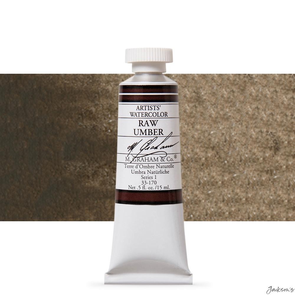 M. Graham Artists' Watercolour Paint Tube 15ml Raw Umber Earth Colour