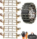 6 Pack Snow Tire Chains for SUV Truck 195-225mm | Heavy Duty Anti-Slip Traction