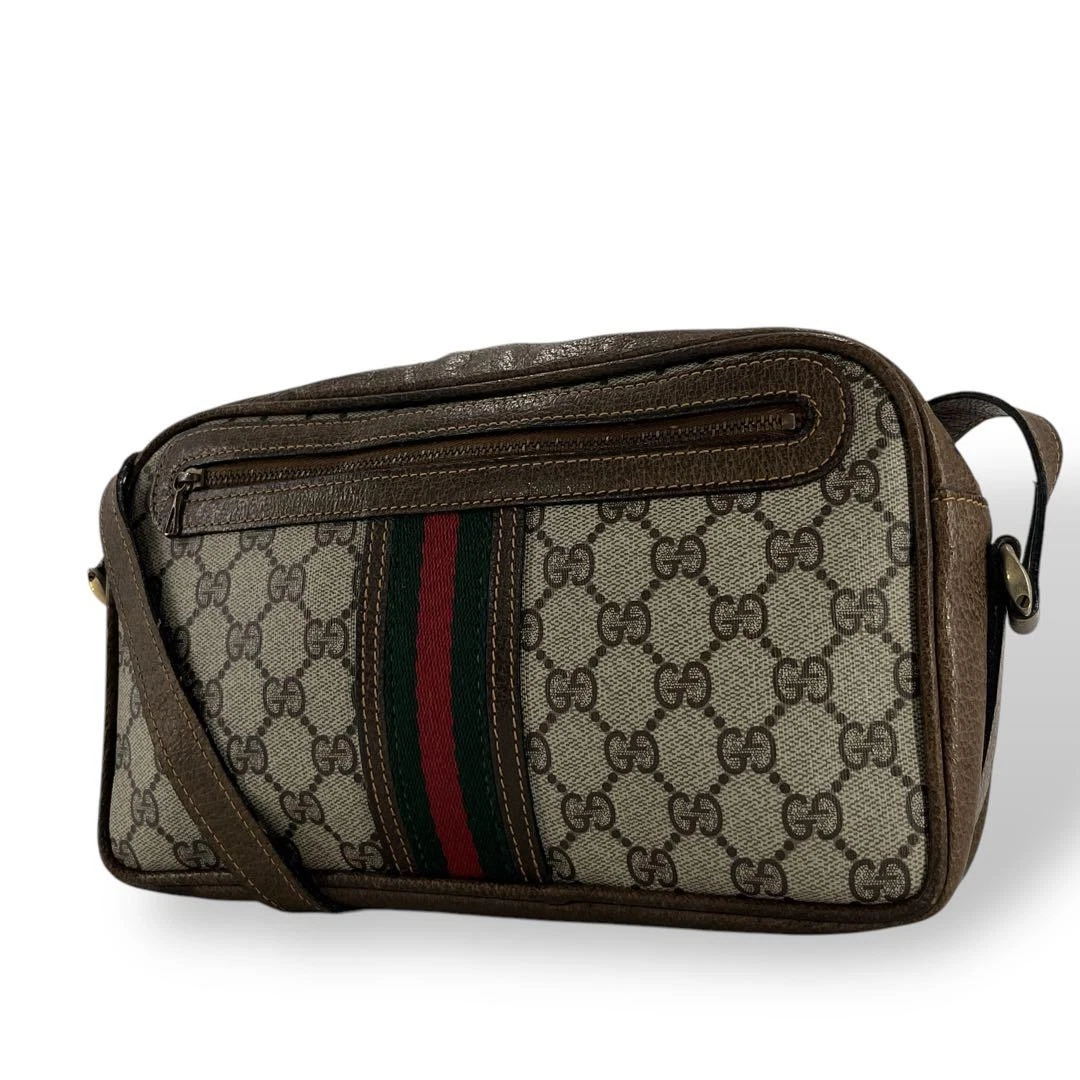 Sac à bandoulière vintage Gucci Gg Supreme Sherry Line pour appareil photo créateur