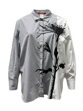 Marina Rinaldi Women's Ivory Farina Button Down Shirt Size 24W/33 NWT