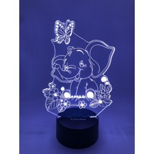 NEW Kids Elephant Night Light 7 Colors  Remote  USB  3 AAA Batteries