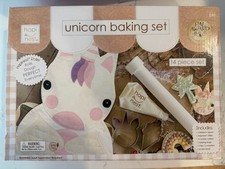Kids Unicorn Baking Set NIB - Apron, Roller, Cutters, Decorating Kit