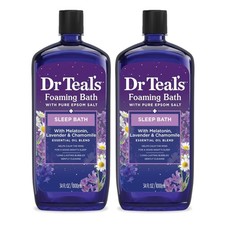 Foaming Bath with Pure Epsom Salt, Sleep Blend with Melatonin, Lavender  Cha...