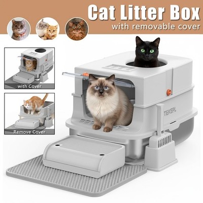 XL Extra Large Cat Litter Box with Mat and Litter Scoop Anti-Splashing Enclosed