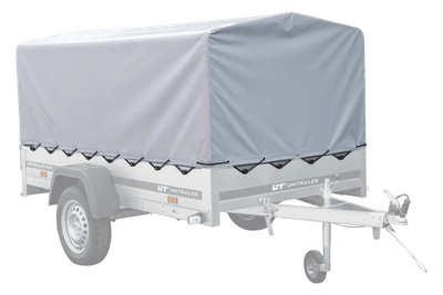 UNITRAILER Anhängerplane 230x125 cm Grau Hochplane 80 cm Abdeckung KIPP