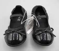 Children's Place Size 6 Toddler Girls Ballet Flats Black Synthetic Slip On NEW