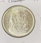 1964 Uncirculated Canada 50 Cents Half Dollar 0.8000 Silver ASW 0.3 Oz Free Ship