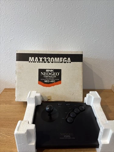 SNK Neo Geo Controller MAX330 Mega Black Arcade Stick With Box Tested Used Japan