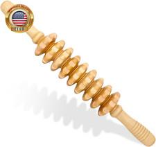 Wooden Fascia Massage Roller   Handheld Myofascial Release Massage Stick with Tr