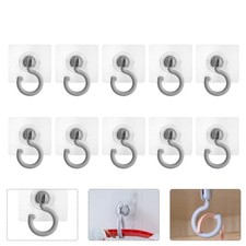 10pcs Rotatable Hanging Hooks Wall Hangers Hook Self-adhesive Sticky Hooks