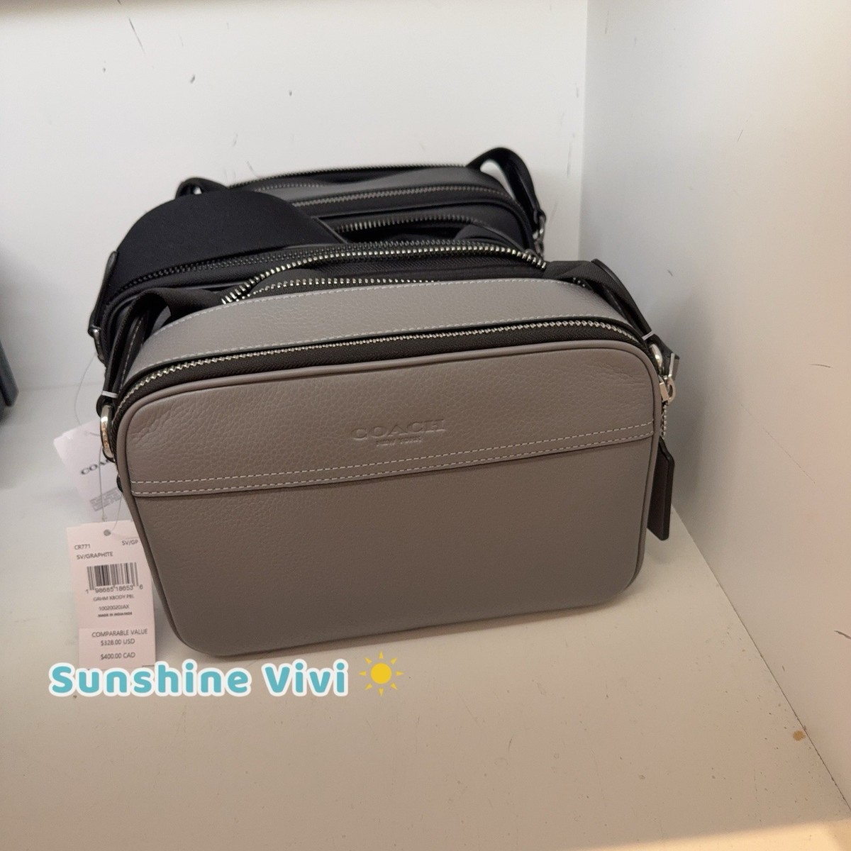 NWT Coach Graham Crossbody Bag in Leather CR771 Silver/Graphite | eBay NWT Coach Graham Crossbody Bag in Leather CR771 Silver/Graphite | eBay