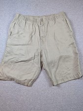 Tommy Bahama Shorts Mens Medium Beige Linen Tencel Chino Elastic Waist Casual