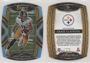 2020 Panini Select Club Level Light Blue Prizm Die-Cut Chase Claypool Rookie RC