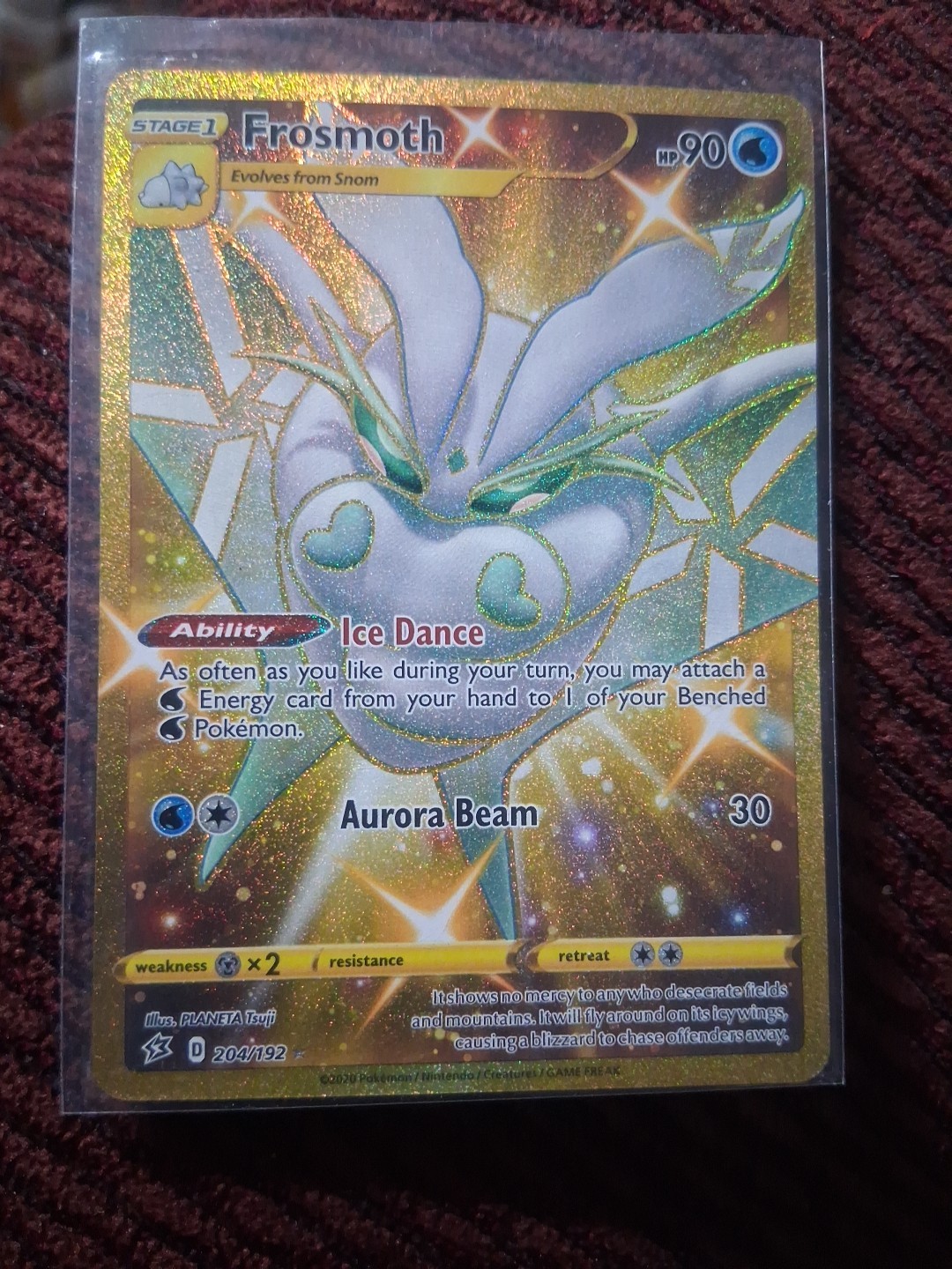 FROSMOTH Rebel Clash Set POKEMON Full-Art Gold Holo 2020 Trading Card 204/192