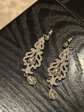 crystal and bead drop earring