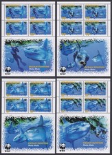 Penrhyn WWF Ocean Sunfish 4 Sheetlets of 4v each 4 sets 2003 MNH SG#541-544