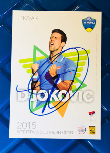 NOVAK DJOKOVIC PSA Authenticated Autographed 5x7 Promo Card W&S Open BEAUTY!!!!