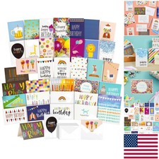 Creative 36 Bulk Birthday Cards - Blank for Customization with Elegant Envelopes