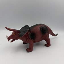 Triceratops Walking Dinosaur Toy Lights Sound Battery Operated Red Black