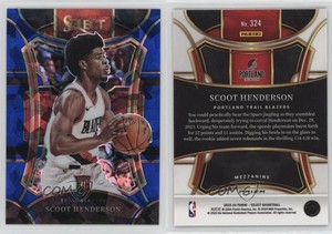 2023-24 Select Mezzanine Level Blue Cracked Ice Prizm Scoot Henderson Rookie RC