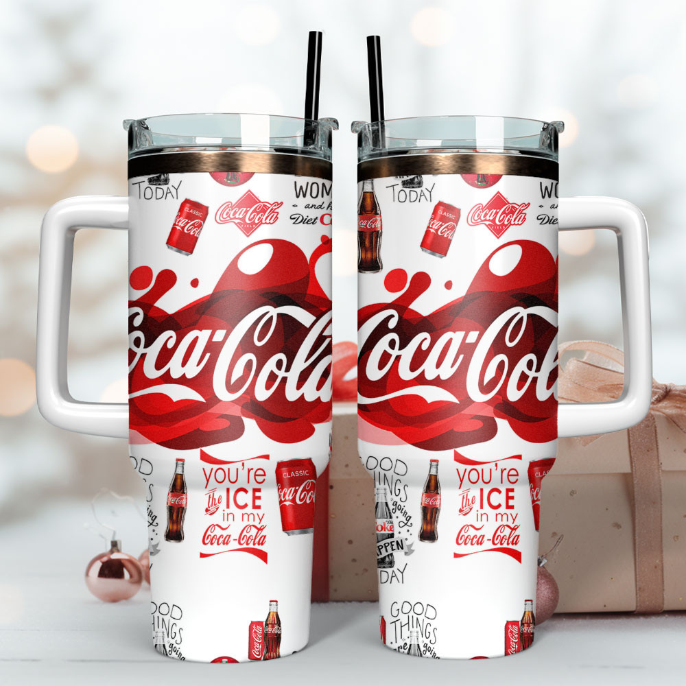 Vintage Cola Soda Inspired Handled Insulated Tumbler 20oz 30oz 40oz