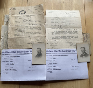 WW1 Poignant Personal Letters Two Lancashire Brothers KIA France Documents Photo