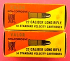 Vintage Pair of Empty VALOR Non-Corrosive Boxes .22 LR