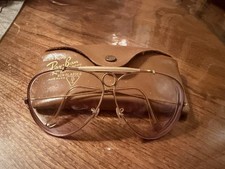 Vintage 1970s B L Ray Ban Gold Frame Prescription Shooters Glasses 12k GF  Case
