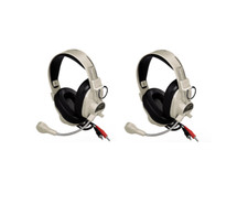 lot of 2 New-Califone 3066AV 3.5mm Wired Over-The-Head Multimedia Stereo Headset