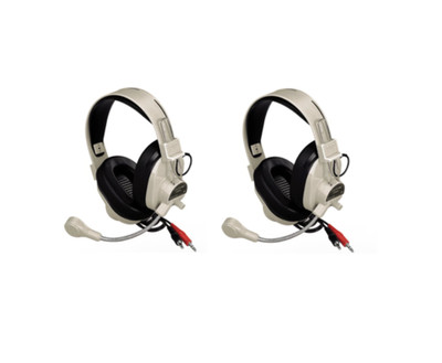 lot of 2 New-Califone 3066AV 3.5mm Wired Over-The-Head Multimedia Stereo Headset