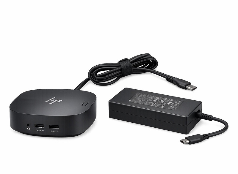 HP USB-C Docking Station AC-Powered w/ Adapter HDMI DP USB 3.0 Ethernet Black