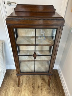 Antique 1940s Mahogany Glass Display Cabinet