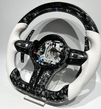 Custom Forged Carbon Fiber Led Steering Wheel With White Leather Bmw Custom Forged Carbon Fiber Led Steering Wheel With White Leather Bmw
